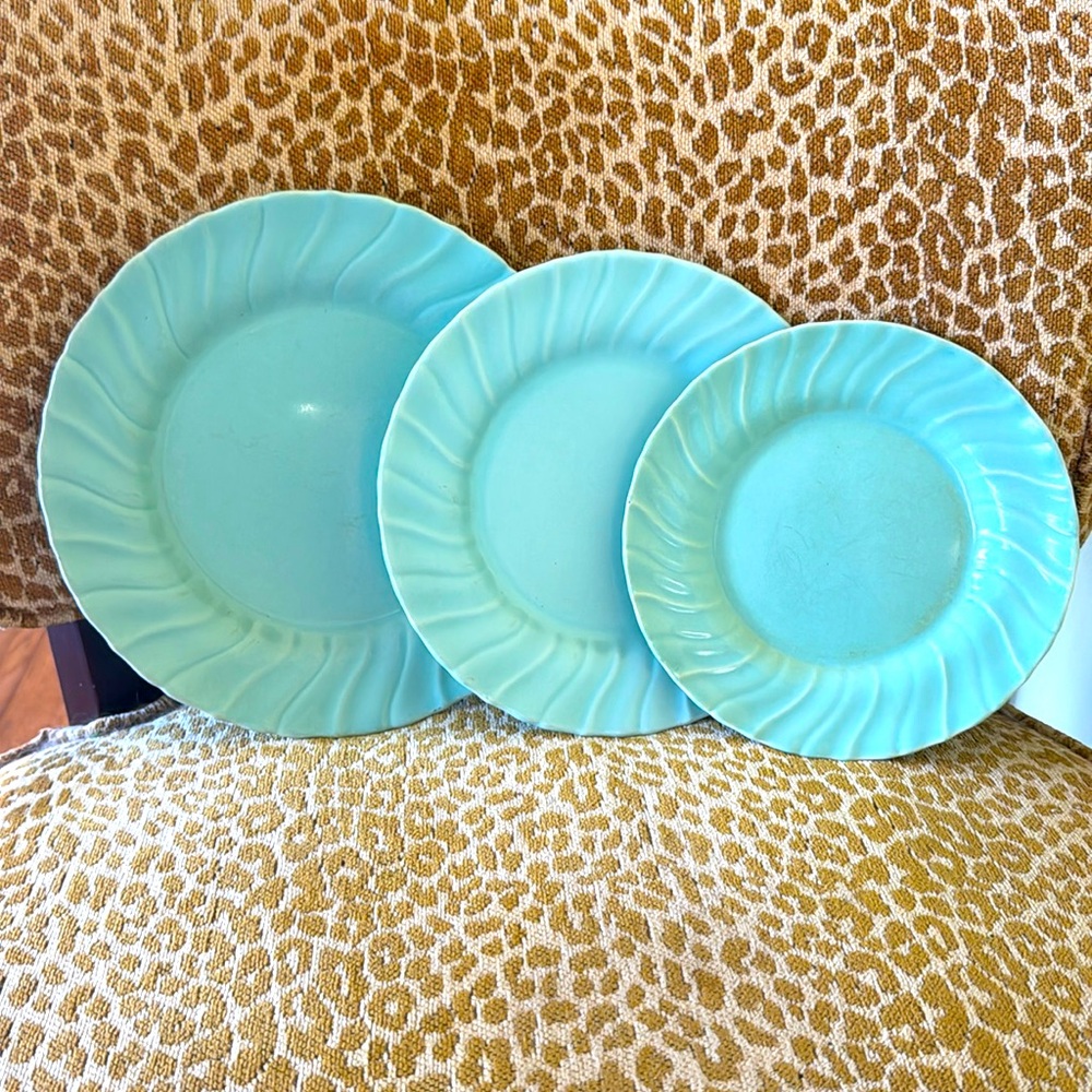Franciscan Aqua Swirl Coronado Plate Set 1940-50’s